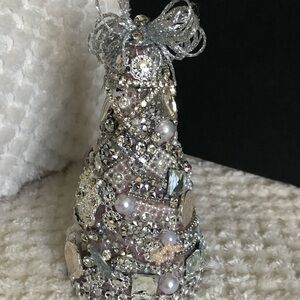 Elegant Silver and White crystal tree